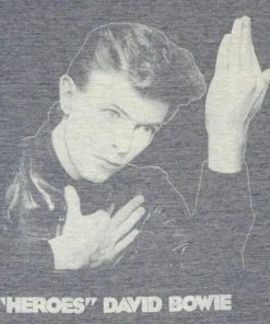 David Bowie - Heroes Men's Shirt, Heather Navy