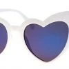 A.J. Morgan Womens Wholehearted Sunglasses, White/Blue Mirror