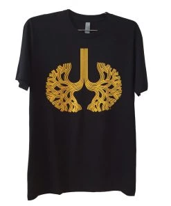 Lateef - Lungs Men's Crewneck Tee, Black Mens