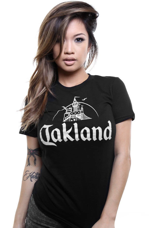 Adapt Clothing Adapt - Oakland Women's Tee, Black/Grey Womens 1 Adapt Clothing Adapt - Oakland Women's Tee, Black/Grey Womens