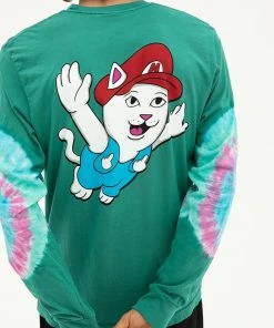 RIPNDIP - Nermio Men's L/S Tee, Aqua Elbow Wash
