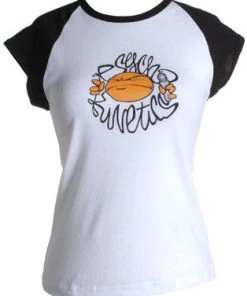 Psychokinetics - Ladies Raglan Shirt, White W/Black Sleeves Womens