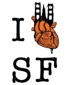 Upper Playground - Jeremy Fish I Heart SF 2 Men's Shirt, White