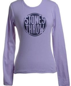 Stones Throw - Women's Distressed Crew Long-Sleeve Shirt, Lavender