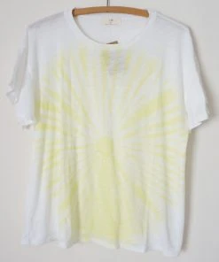 Trends Sunny Daze Tie Dye Flutter Sleeve Women's Top, White